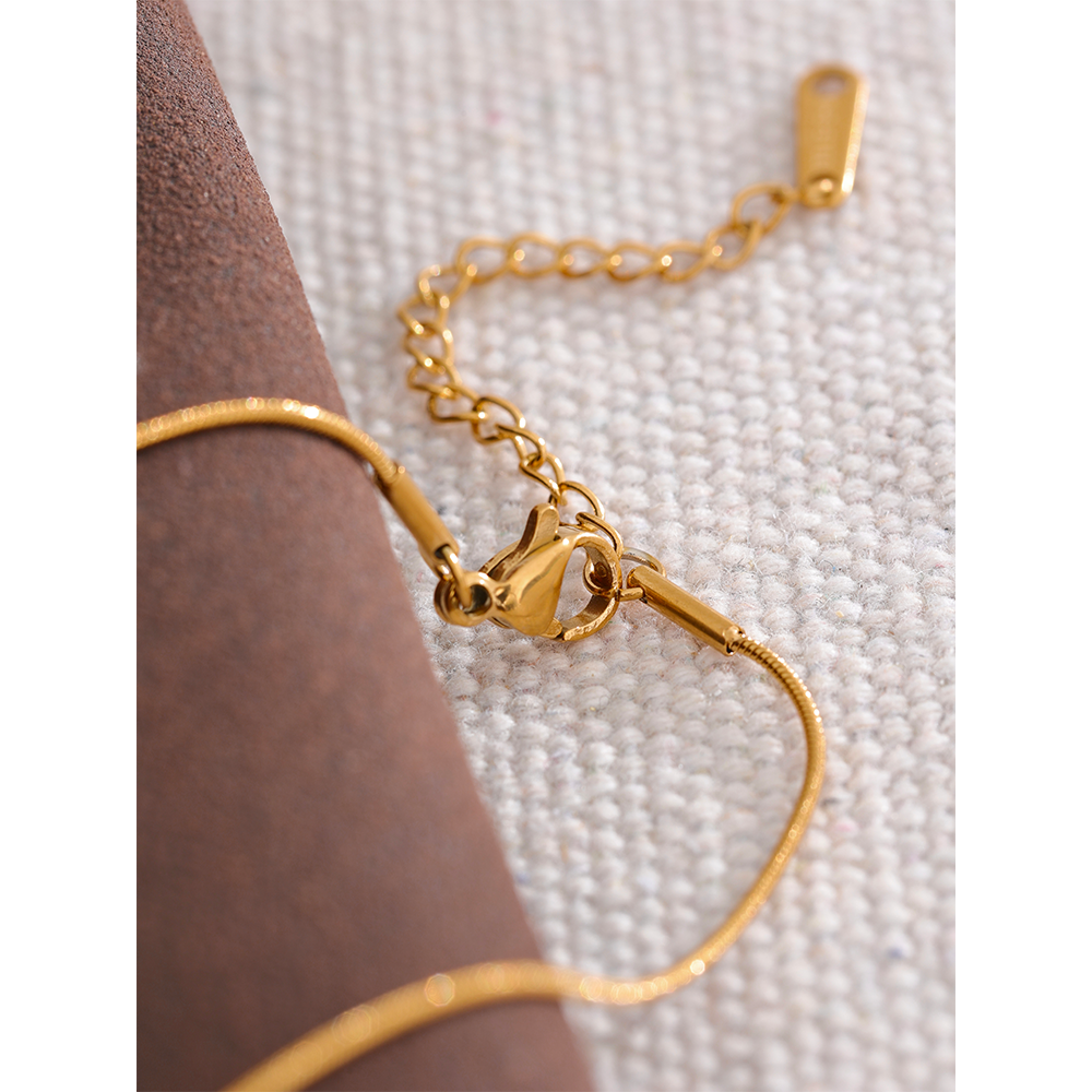 JINYOU 143 Bow-knot Pendant Gold Color Stainless Steel Women Short Chain Necklace Charm Metal Waterproof Jewelry Bijoux Femme