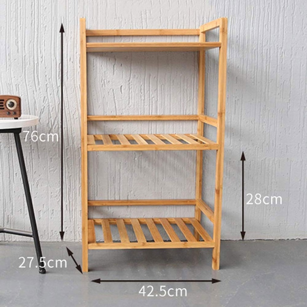 3-Layer Bamboo Storage Rack Bathroom Shelf Towel Shelf