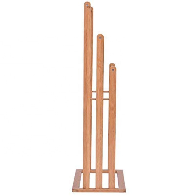 Promotional Hotel Bamboo Bathroom Rack Floor Free Big Bath Towel Portable Bathroom Towel Racks