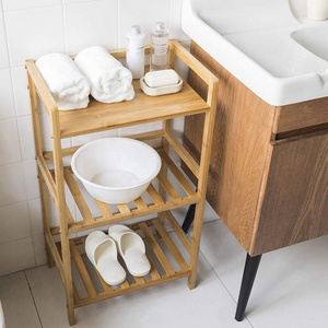 3-Layer Bamboo Storage Rack Bathroom Shelf Towel Shelf