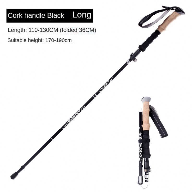 Automatic Retractable High Quality Lead The Industry Trekking Pole Anti-Skid Hiking Stick Wood Walking Sticks