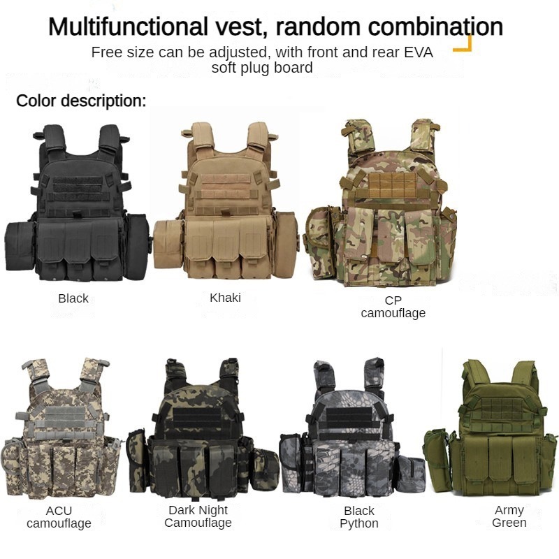 Hot Selling Adjustable multicam Plate Carrier Detachable Tactico Camouflage Vest Hiking tactical gear Light Weight Tactical Vest