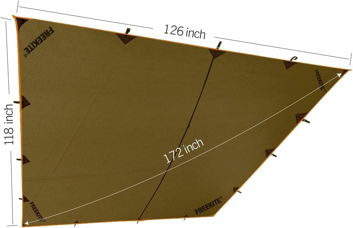 Lightweight Waterproof Camping Tarp Tent Large Portable Bushcraft Backpacking Nylon Fabric Rain Fly Tarps for Hammock