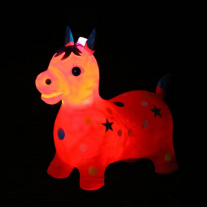 2022 new style wholesale luminous/Led   Unicorn Hopping Horse Plush, Outdoor in Indoor Ride on Animal Toys