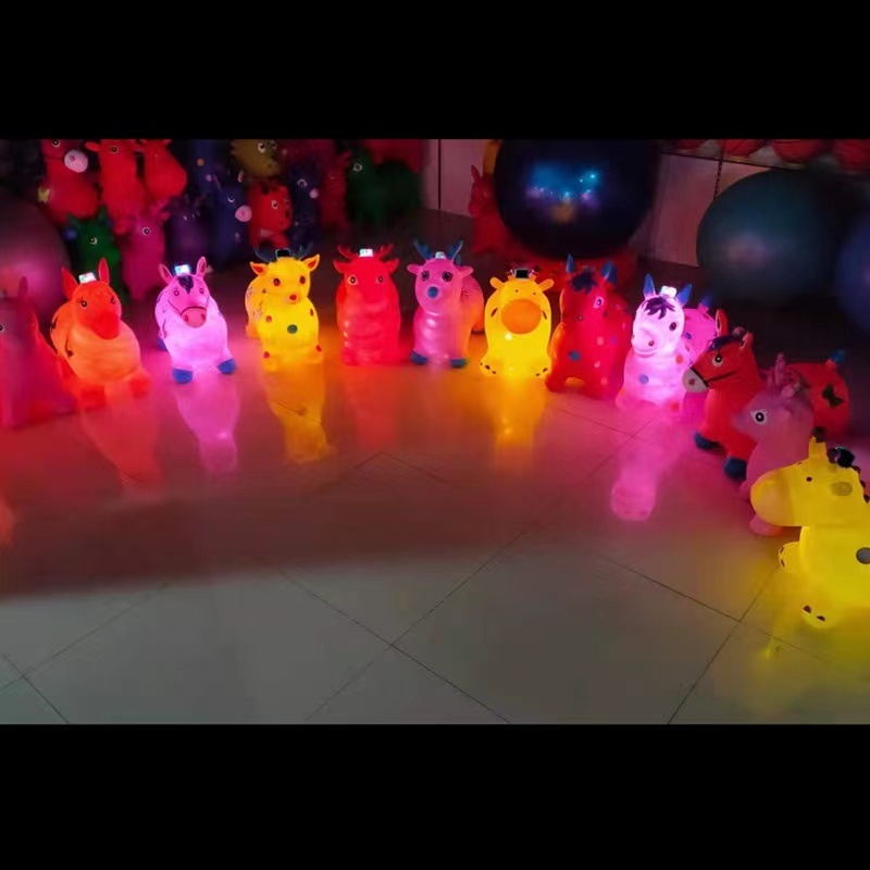 2022 new style wholesale luminous/Led   Unicorn Hopping Horse Plush, Outdoor in Indoor Ride on Animal Toys