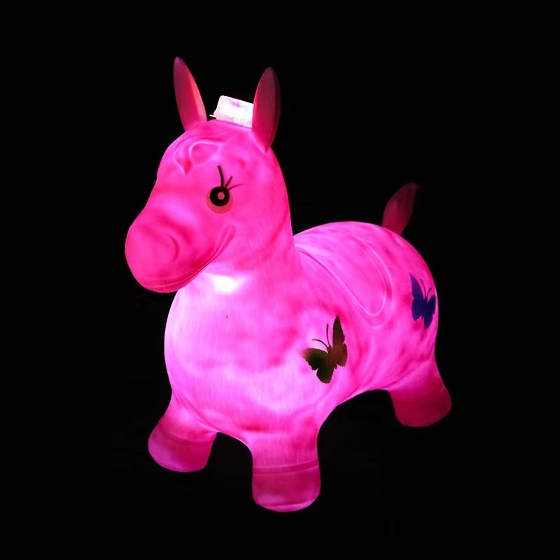 2022 new style wholesale luminous/Led   Unicorn Hopping Horse Plush, Outdoor in Indoor Ride on Animal Toys