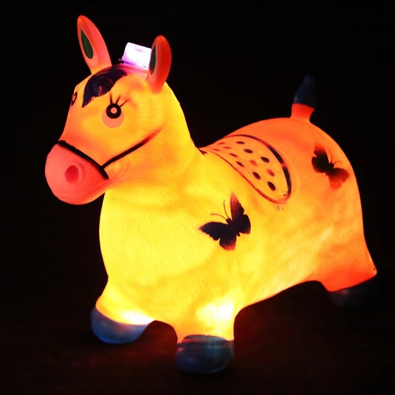 2022 new style wholesale luminous/Led   Unicorn Hopping Horse Plush, Outdoor in Indoor Ride on Animal Toys