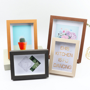 Inner Depth 2cm 4x4 5x5 6x6 8x8 10x10 inches 3D Photo Frame Wooden Picture Frame Shadow Box For Home Decoration