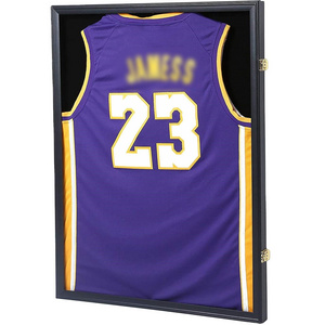 Jersey Display Case Frame Lockable Shadow Box Football Jersey Frame with UV Protection Acrylic Hanger for Baseball Basketball