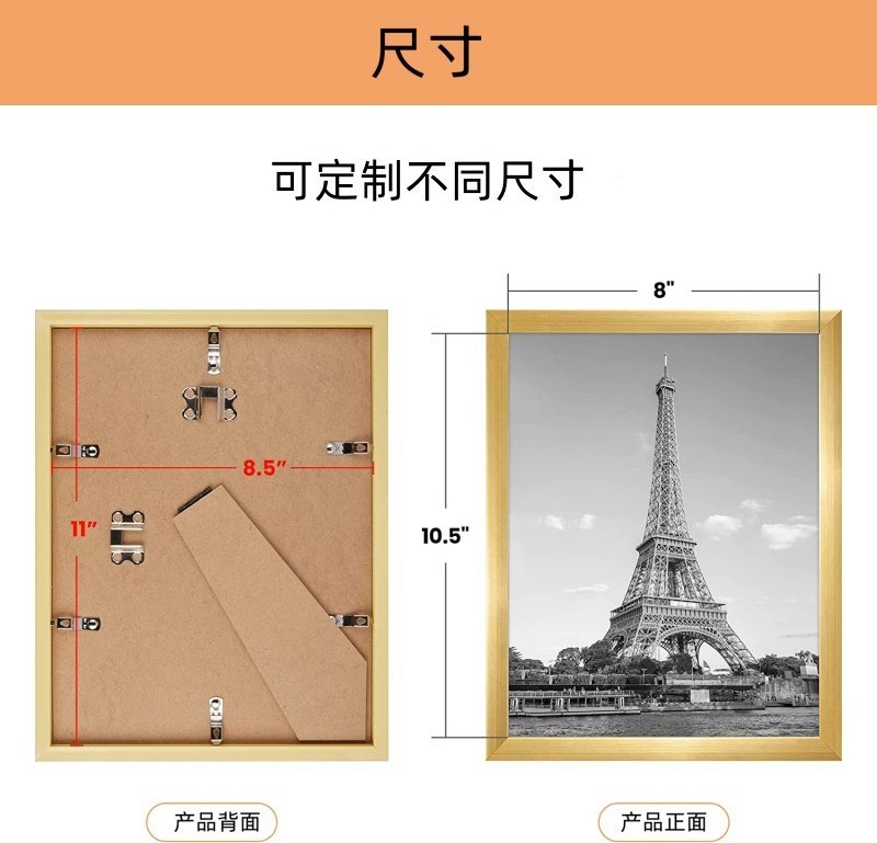 Manufacture Wholesale Gold Wood Crafts Photo Frame Diploma Certificate  A4 Certificate Photo Frame And Desktop Display Frame