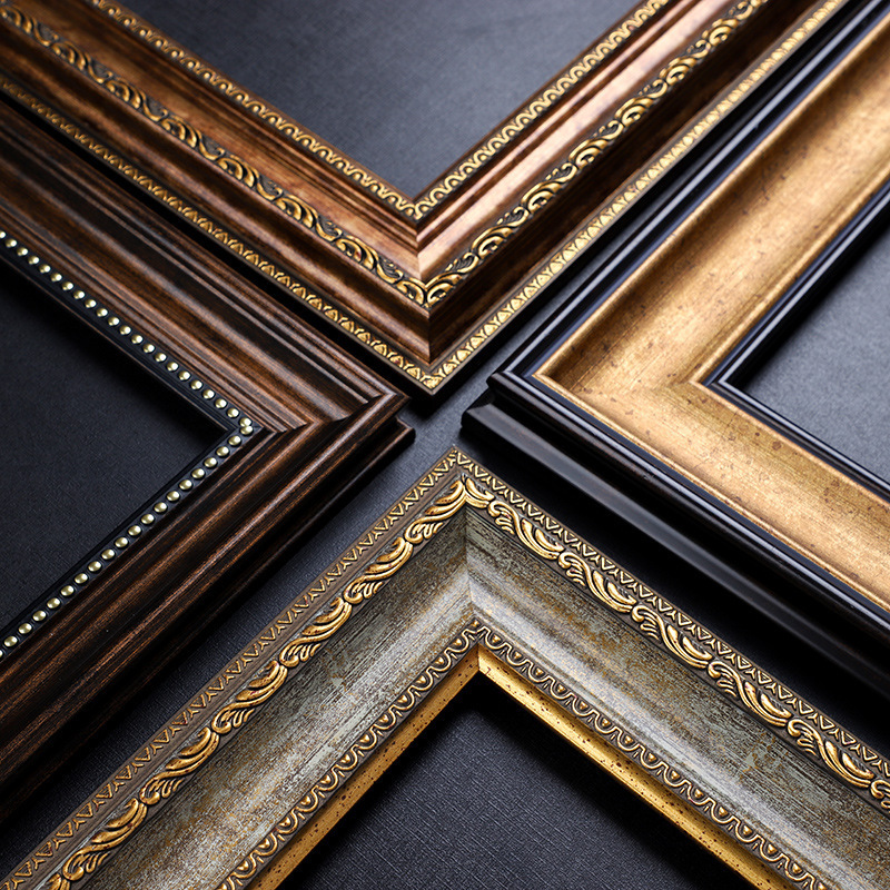 Free Sample Vintage Oil Painting Picture Wooden Frame Solid Wood Wall Mirror Moulding Custom Photo Frames Wall hanging oil Frame