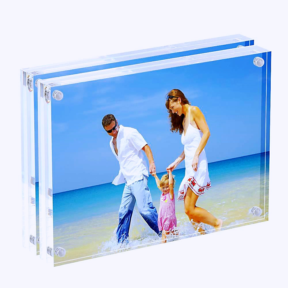 Home Decoration Modern 4x6 5x7 inches Two Sided Rotate Photo Frame With Magnet Wholesale Acrylic Cute Picture Photo Frame