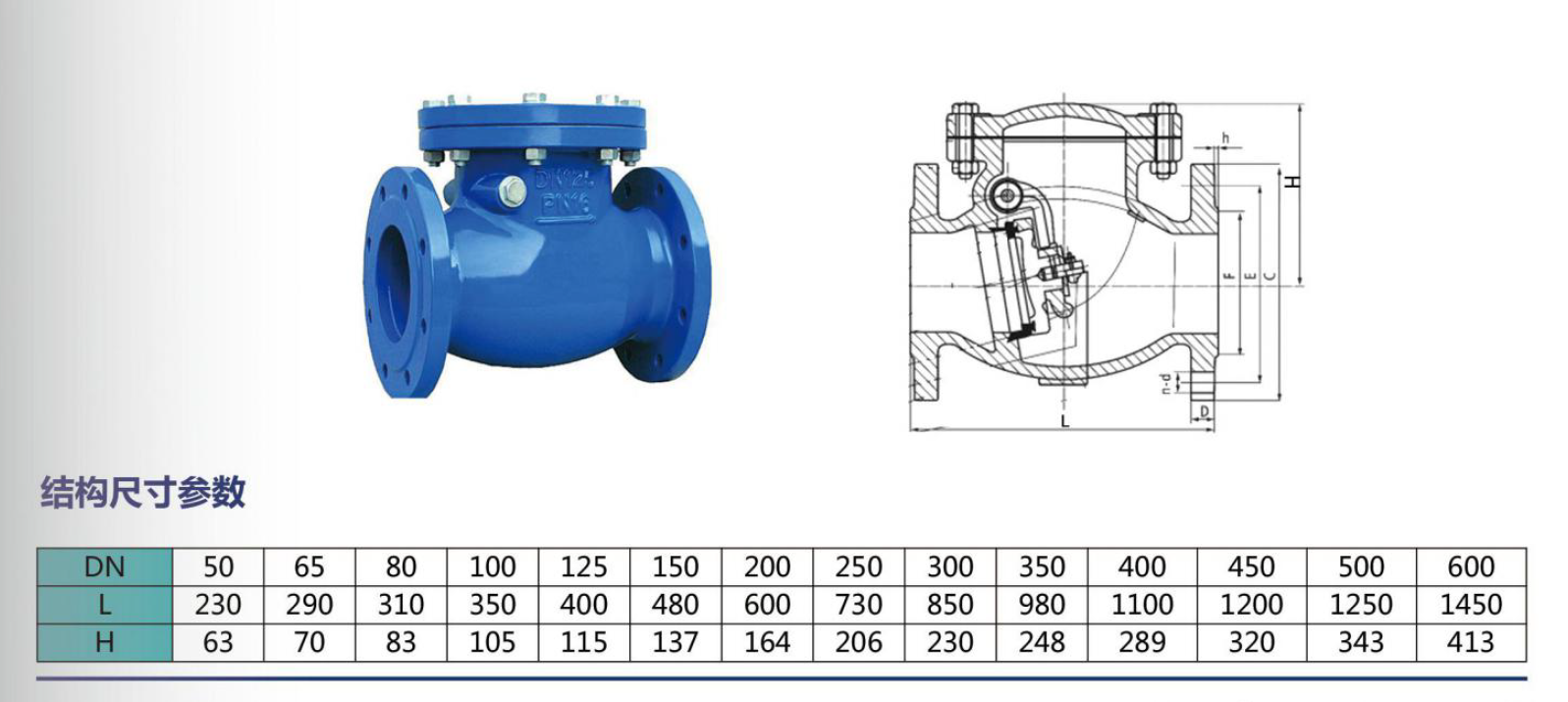 Swing check valve for water supply and drainage pipeline