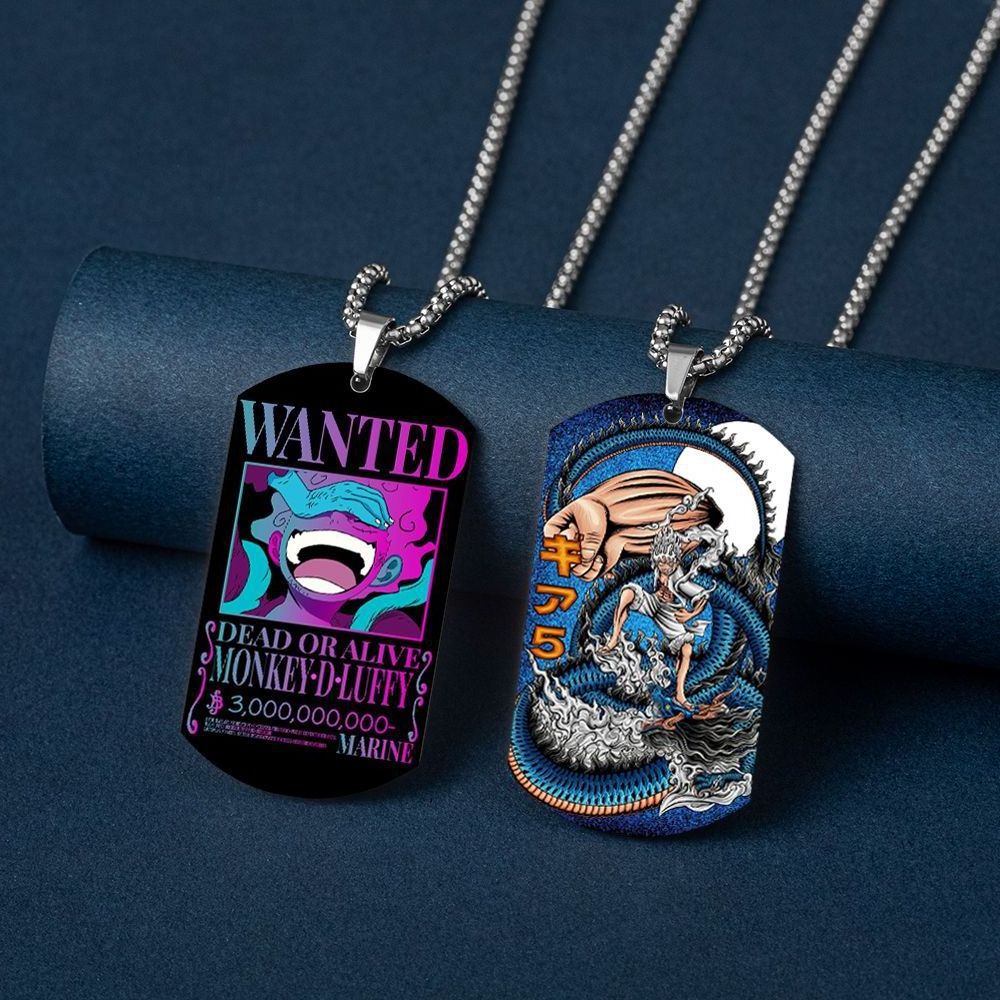 2022 New Anime 1 Piece Wanted Necklace Colorful Stainless Steel Pendant Necklace For Women And Men