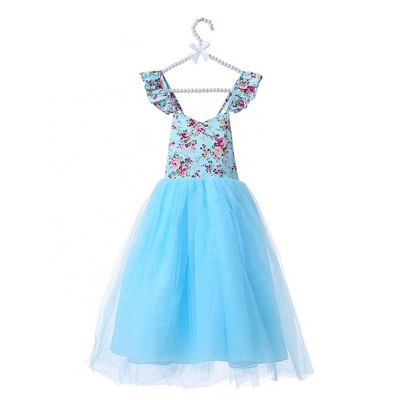 Adorable Floral Kids Girls Birthday Party Backless Tulle Tutu Dress