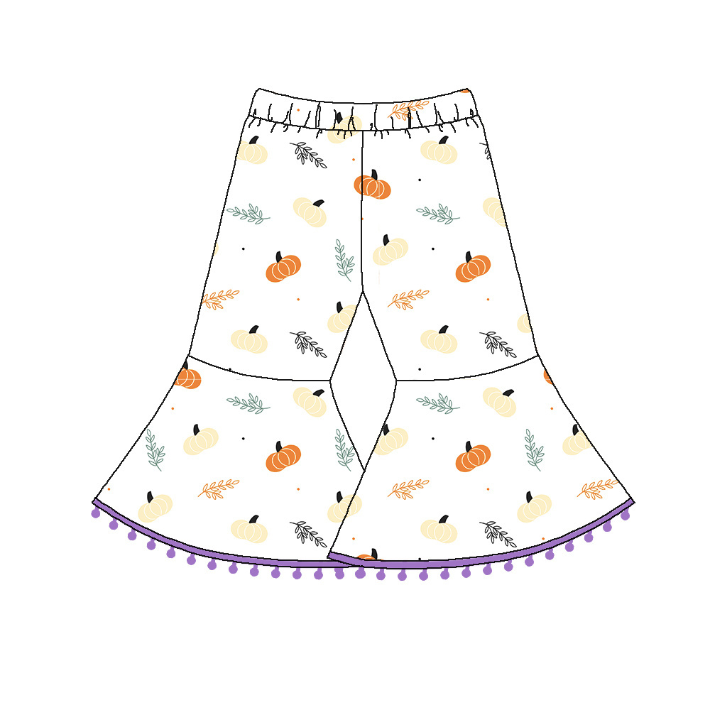 Festival design christmas halloween pumpkin baby toddler kids girls cute pants bell bottoms