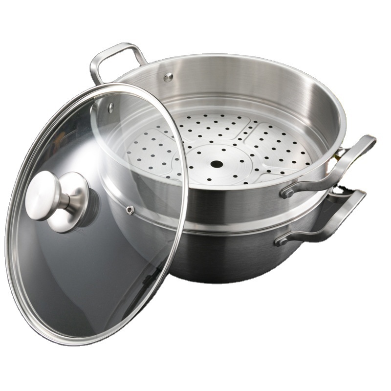 High Quality Steamer Cooking Pot Double Layer Thickening Three Layer Stainless Steel Pot