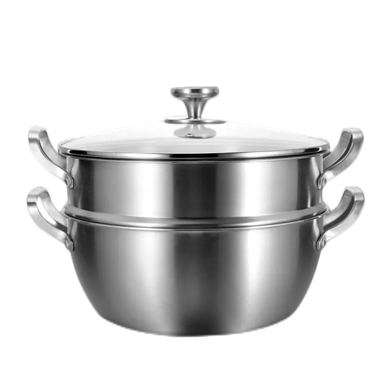 High Quality Steamer Cooking Pot Double Layer Thickening Three Layer Stainless Steel Pot