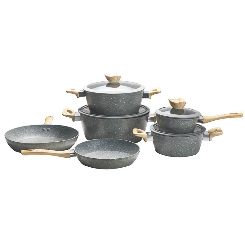 Custom Household Pot Set Non-stick Pan Milk Pot Soup Pot Six-Piece Set Aluminum Cookware Sets