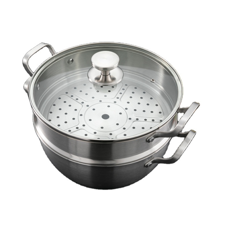 High Quality Steamer Cooking Pot Double Layer Thickening Three Layer Stainless Steel Pot