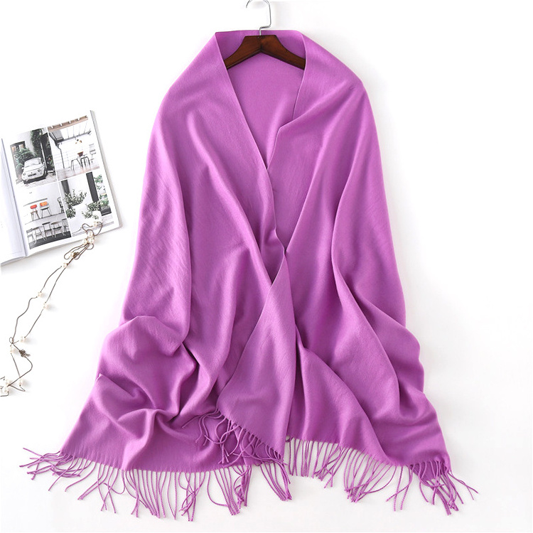 wholesale women cashmere wool shawls Long Pure Color winter cashmere scarf shawls