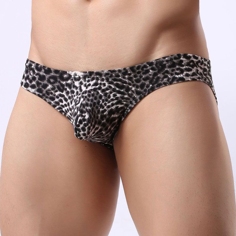 online shop hot selling European style mens G-string thong low waist male sexy panties Leopard print briefs for men