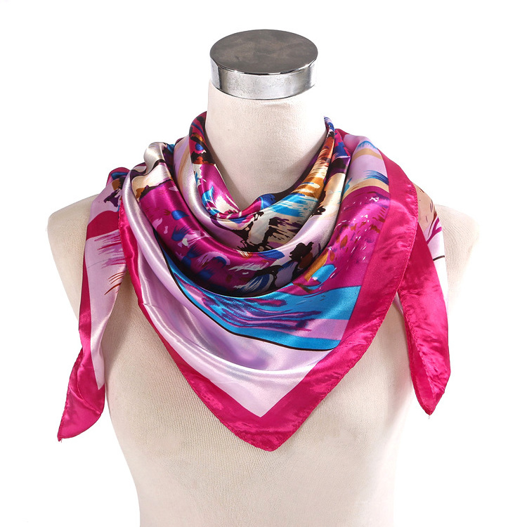 ink style printing airline stewardess lady tie scarf