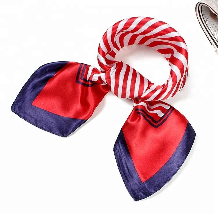 square and printed style airline stewardess neck tie scarf