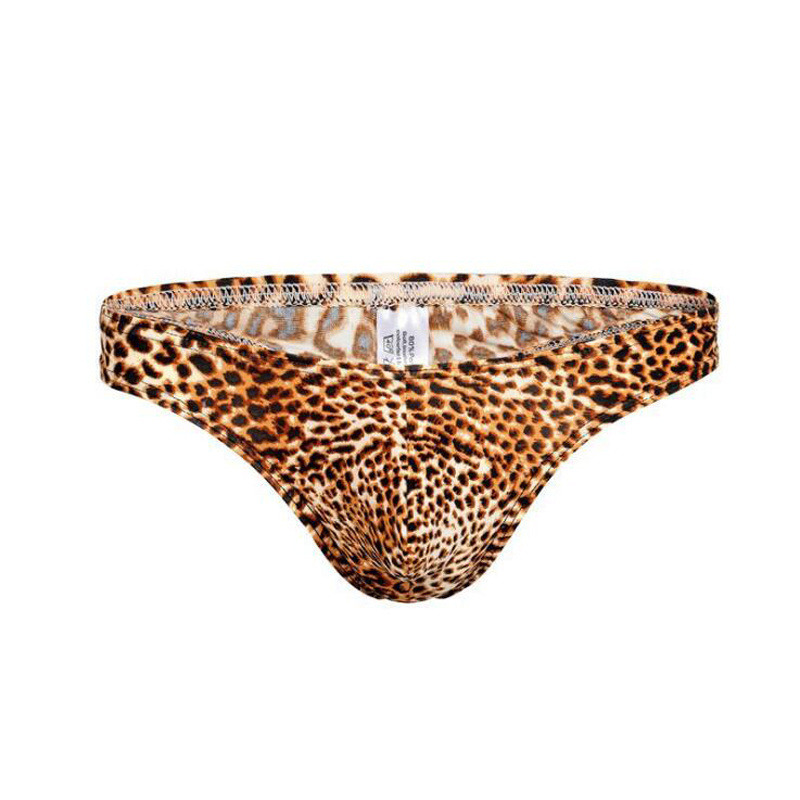 online shop hot selling European style mens G-string thong low waist male sexy panties Leopard print briefs for men