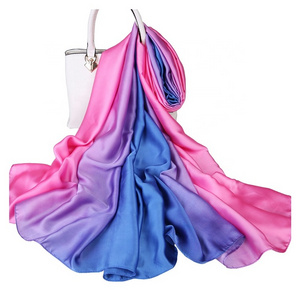 dip dye plain and length style ombre silk scarf