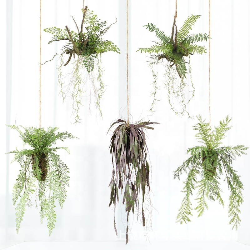 Factory wholesale wall hanging decoration pendant simulation plant home decor party greenery artificial rattan plant