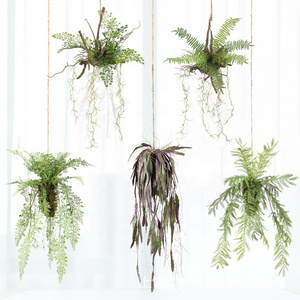 Factory wholesale wall hanging decoration pendant simulation plant home decor party greenery artificial rattan plant