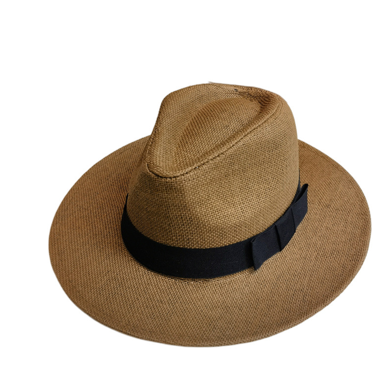 Hot Sale Cheap Custom Logo Straw Panama Hat Wholesale Summer Wide Brim Beach Straw Fedora Hats Sombrero Straw Women Sun Hats