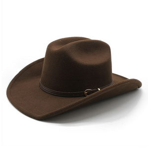 New Men Women Western Cowboy Hat With Belt Winter Autumn Church Jazz Elegant Cowgirl Sombrero Hatss