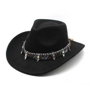 Foldable Cowgirl Fun China Custom Made Wide Brim Felt Hat Mexican Felt Cowboy Hats Wool Felt Wide Brim Fedora Hat