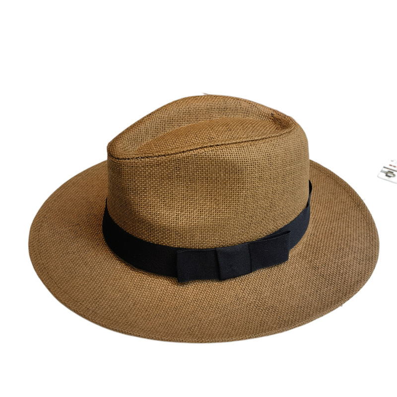 Hot Sale Cheap Custom Logo Straw Panama Hat Wholesale Summer Wide Brim Beach Straw Fedora Hats Sombrero Straw Women Sun Hats