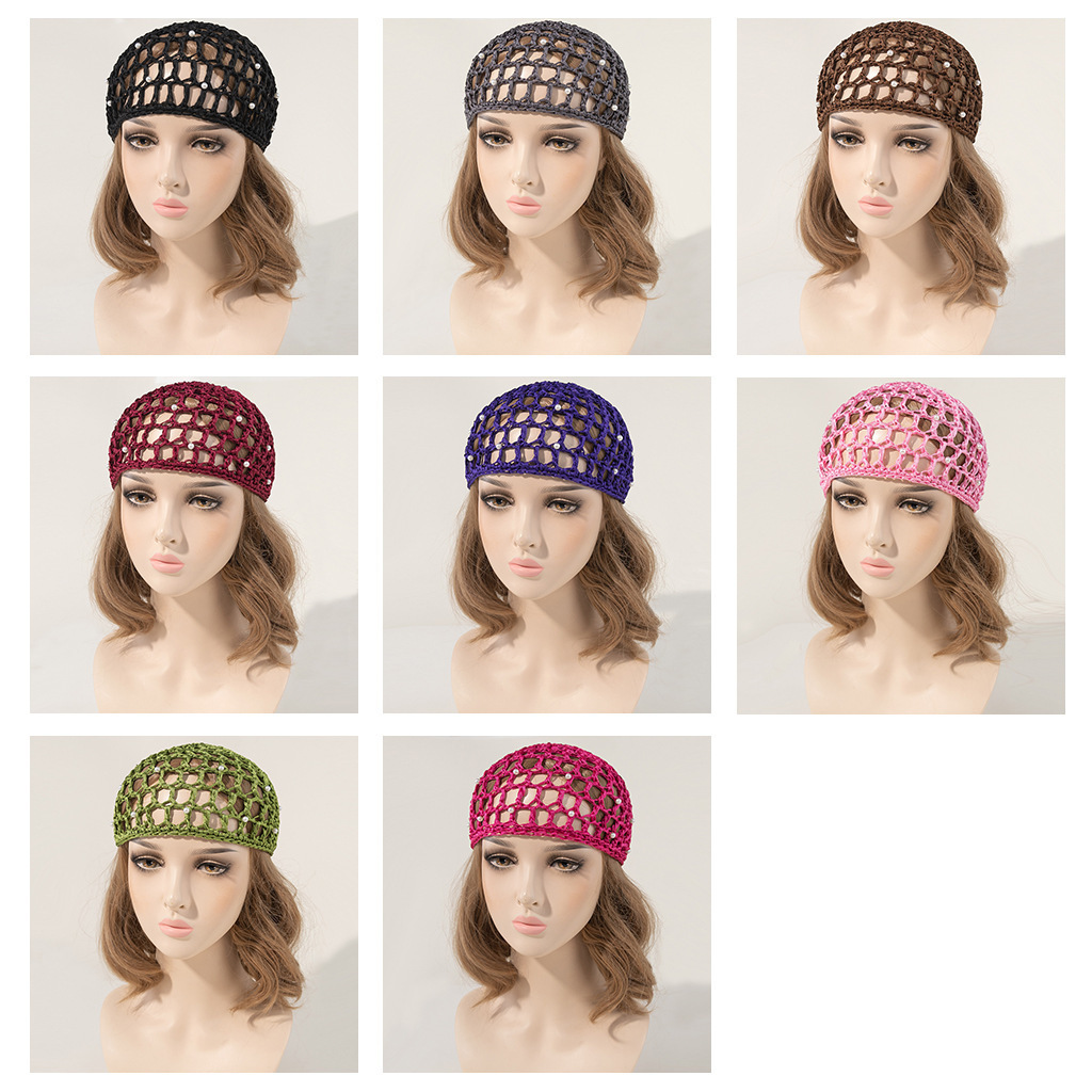 Wholesale Multicolor Net Sleeping Hat Hair Soond Net Hat Bun Cover Hair Crochet Hat For Women