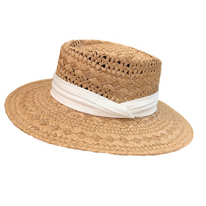 French Style Ins Vacation Flat Large Brim Sunshade Hat Hand-Woven Beach Straw Paper Hats For Women Lady