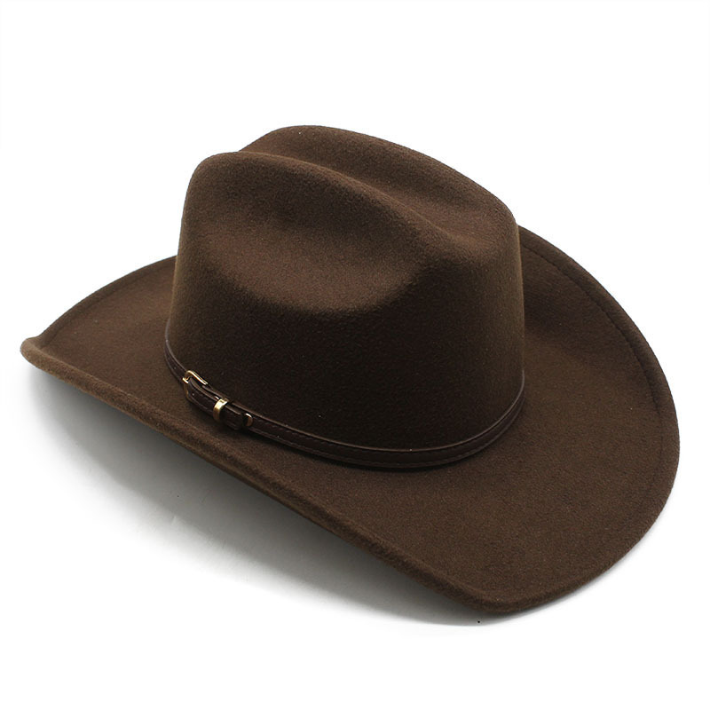 New Men Women Western Cowboy Hat With Belt Winter Autumn Church Jazz Elegant Cowgirl Sombrero Hatss