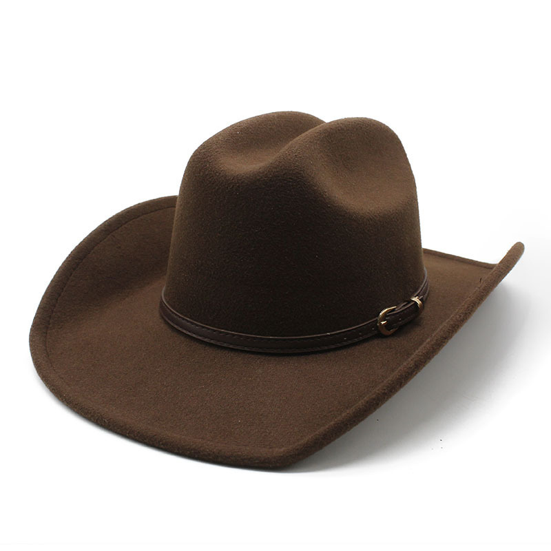 New Men Women Western Cowboy Hat With Belt Winter Autumn Church Jazz Elegant Cowgirl Sombrero Hatss