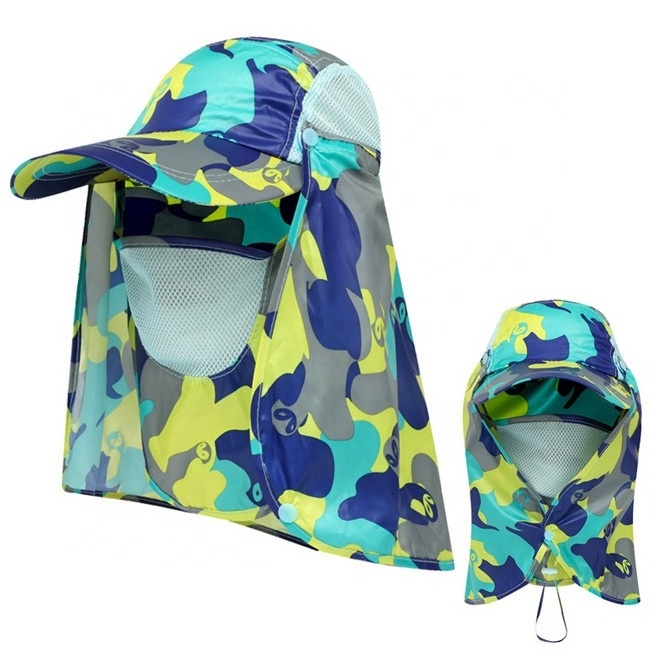 Summer Sun Hat With Flap Neck Cover UV 360 Degree Protection Safari Cap Wide Brim Bucket Hat For Fishing Gardening Hiking