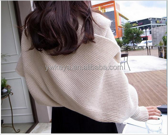 Unisex multi Crochet Knit Wrap Shawl Scarf Scarves with Sleeves