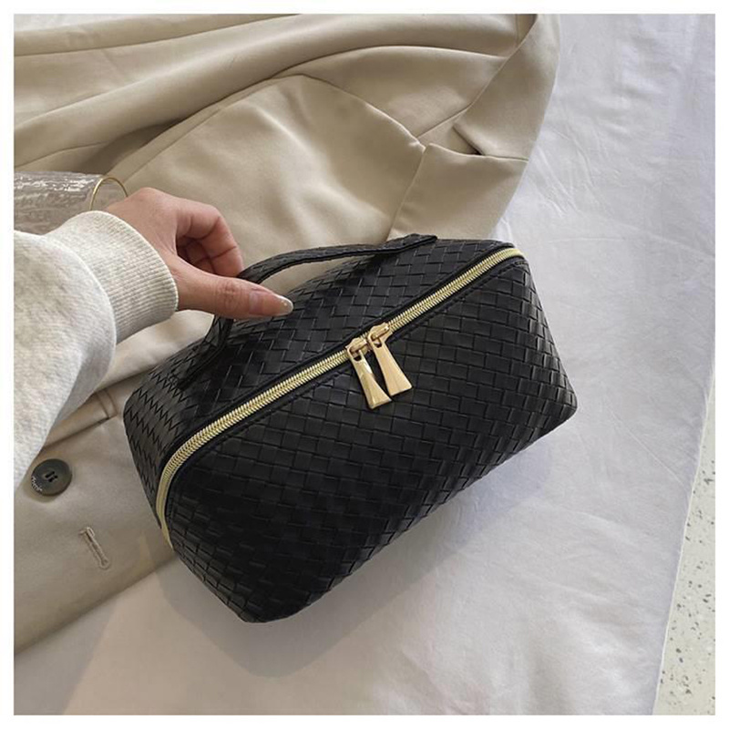 Large Capacity Makeup Travel Cosmetic Bag Multifunctional Storage PU Leather Cosmetic Bags Brush Skincare Makeup Bag