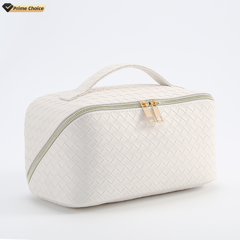 Large Capacity Makeup Travel Cosmetic Bag Multifunctional Storage PU Leather Cosmetic Bags Brush Skincare Makeup Bag