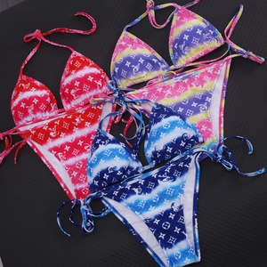 2024 High Quality Women Designer Luxury Swimsuit Famous Brands Sexy Letter Print Bikini Two Piece Bath Suit Designer Swimwear