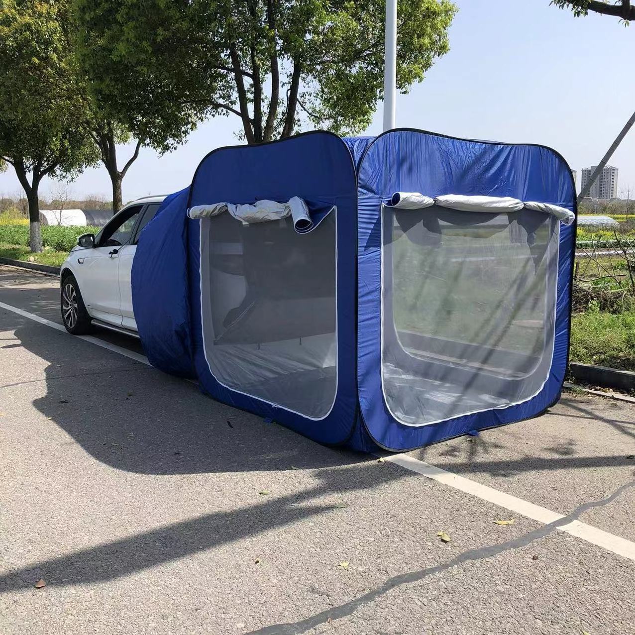 STOCK Outdoor parking Umbrella Roof Cover trunk tailgate tent Car Cover Umbrella Sun Shade tent camping SUV car rear tent