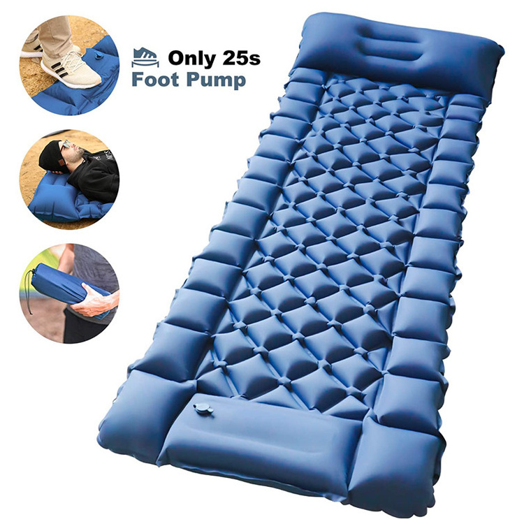 Outdoor Camping Inflatable Mattress Air Bed Sleeping Pad Portable Moisture-Proof Self Inflating Mattress