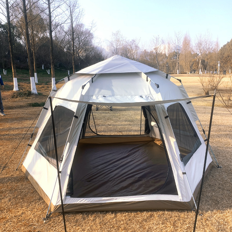 Outdoor tent hexagonal camping multi person space rainproof camping outing equipment tent