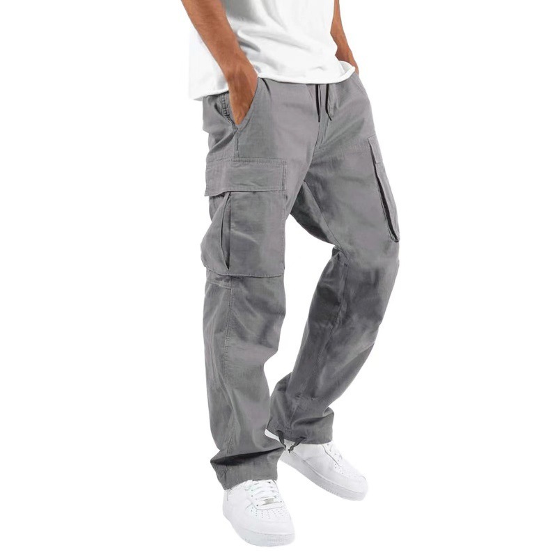 New Streetstyle Men's Cargo Pants Drawstring Multi Pocket Casual Pants