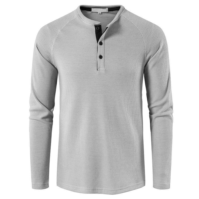 Autumn and Winter Men's Stand Collar Plain Slim Fit High Quality Long Sleeve T-shirt Men Polo Shirt